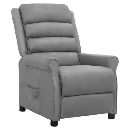 Vidaxl Reclinerfåtölj Med Uppresningshjälp Grå Konstläder Grå