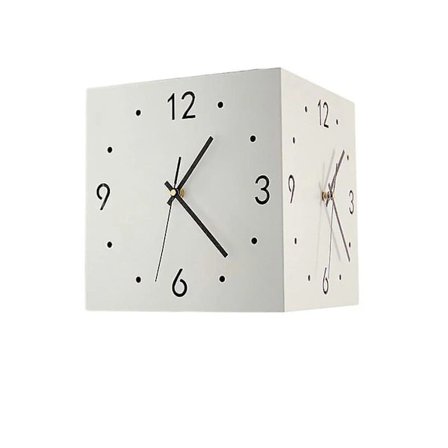 Lys hjørneklokke, enkel dobbeltsidig veggklokke -FM-