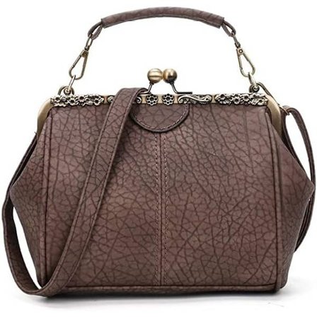 Retro hul håndveske for kvinner Lær Skulder Bag Kveld Clutch Bag Kiss Lock Lukking Crossbody Bag Veske