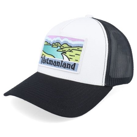 Wild Spirit - Svart trucker Keps - Swedish Västmanland Landscape White/Black A-frame Trucker @ Hatstore
