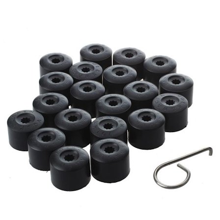 20 stk. for VW Golf Bolt Cover Car Rims Wheel Nut Cap Black