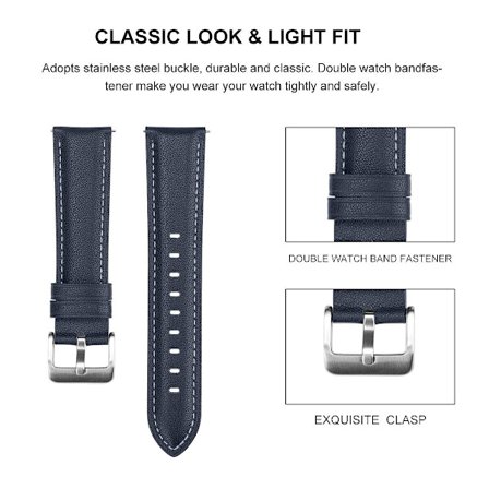 20mm 22mm klocka för Samsung Galaxy Watch Active 2 40mm 44mm ersättningsarmband Elegant armband 5 Blu