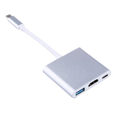 3 i 1 USB 3.1 Type C til HDMI USB 3.1 Digital Multiport Adapter med Laderladeport
