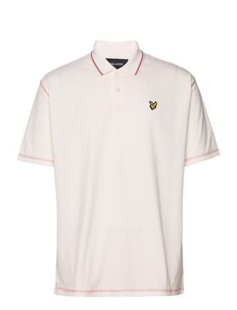 Over D Flatlock Polo Shirt Polos Short-sleeved Hvid Lyle & Scott