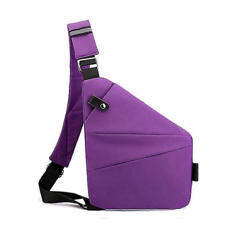 Stöldskyddsväska Stöldskydd Resväska Slim Sling Cross Body Resväska För Kvinnor Män Vänster Axel Violett
