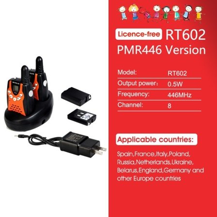 Walkie Talkie Lapset Retevis RT602 Ladattava 2kpl 0,5W Lapset's Radio Akulla