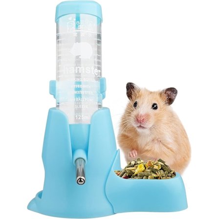 Hamster Vandflaske, [125ml] Marsvin Vandflaske uden Dryp, Hamstere Automatisk Vanddispenser, Fritstående Lille Dyreflaske til Kanin