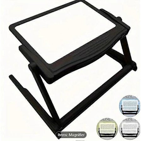 Forstørrelsesglass med lys, oppladbar LED-sideforstørrer 4X