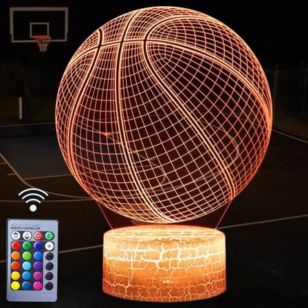 Nattlampa för basket, 3D LED Illusion lampa med fjärrkontroll forts