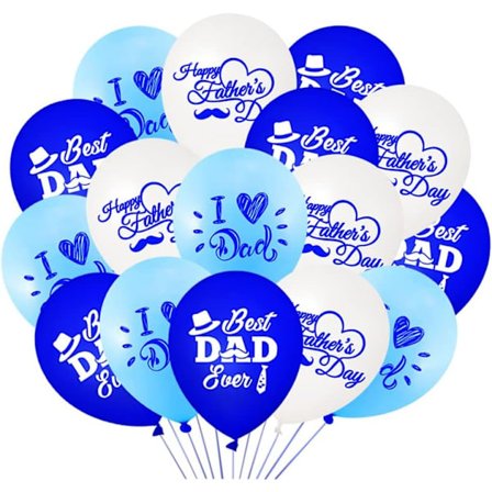 Grattis pappa-ballonger 12 tum Fars dag blå ballonger festdekorationer Jag älskar pappa, bästa pappa någonsin ballonger festdekorationer - 18 st