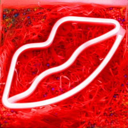 LED röd läpp neonljus, söt neon läppskylt, rum D