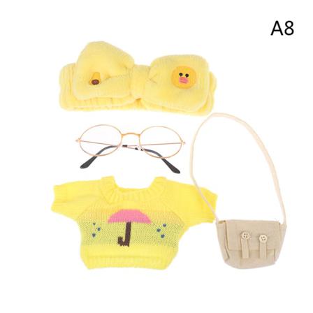 4st/ Set 30cm Duck Toy Kläder Tröja Väskor Glasögon Pannband Gör