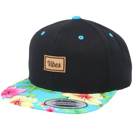 Iconic - Černá snapback Kšiltovka - Vibes Patch Hawaiian Black/Aqua Snapback @ Hatstore
