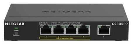 Netgear 5PT POE/POE+GIGE UNMANAGED SWITCH GS30
