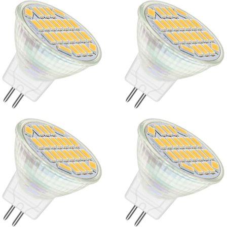 Mr11 Gu4 12v Led 4w Varm Hvid 3000k, 350lm, 120 35mm Mr11 35w Halogenækvivalent, Ac Dc 24v 12v Gu4 Indbygget Led Spotlys, 4stk