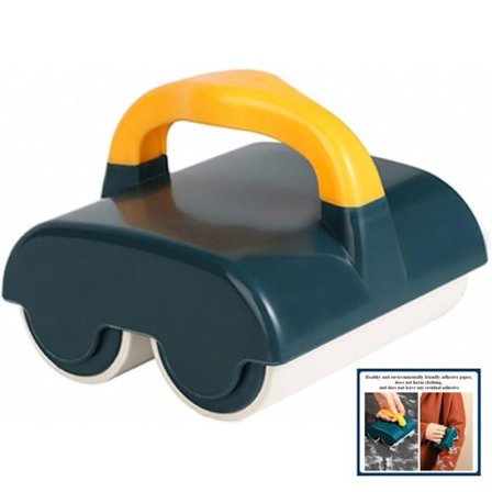 1 grøn fnugrulle - Til tøj, møbler og tæpper - Fjerner dyrehår og fnug - Vaskbar og genanvendelig