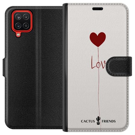 Yhteensopiva Lompakkokotelo Samsung Samsung Galaxy A12 Cactus and Friends - Love Balloon Minimal