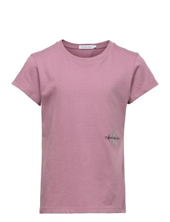 Monogram Off Placed T-Shirt T-shirts Short-sleeved Rosa Calvin Klein