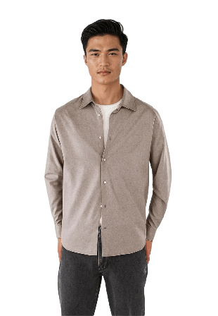 Ciszere Shift Brushed Flannel Shirt Button-downskjortor Herr Brun M