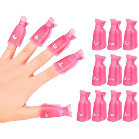 Nagelklämmor för Borttagning av Nagellack 10 st, För Nagelklämmor för Akrylnagellacksborttagning & Blötläggning av Gellackborttagning, För 