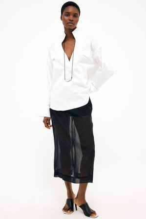 NA-KD Organza Skirt - Mellemlange nederdele - Sort - EU 32