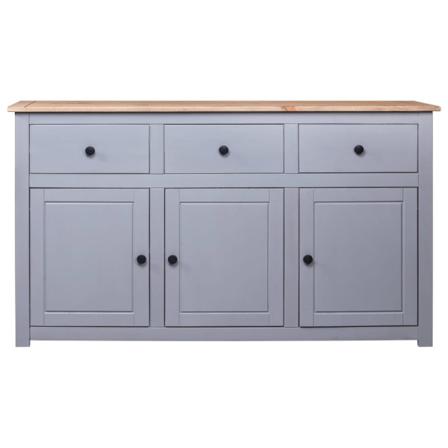Vidaxl Skänk Grå 135x40x80 Cm Massiv Furu Panama Grå
