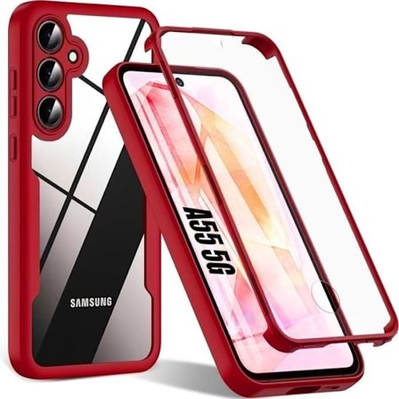 Coque - PROSHOP - til Samsung Galaxy A55 5G - Beskyttelse 360 - Rød - Hård