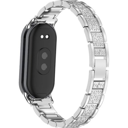 Metallarmband Kompatibelt med Xiaomi Smart Mi Band 8 Armband - Ersättningsarmband med strass för Mi Band 8 Smartwatch Armband