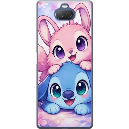 Yhteensopiva Puhelinkuori Sony Sony Xperia 10 Plus Suloinen kawaii-aiheinen kuvaus vaaleanpunaisilla ja sinisillä fantasieläimillä, suurilla silmil