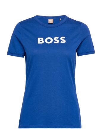 C_Elogo_7 T-shirt Top Blå BOSS