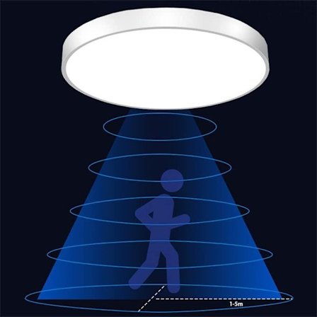 LED Loftlampe med Bevægelsessensor Rund Varm Hvid til Altan Garage Gang