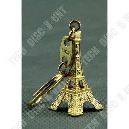 Nyckelring - TD - Eiffeltornet - Guldmetall - Paket med 100 - Parisisk souvenir