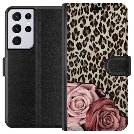 Kompatibelt Plånboksfodral till Samsung Samsung Galaxy S21 Ultra 5G Rosor och mönster