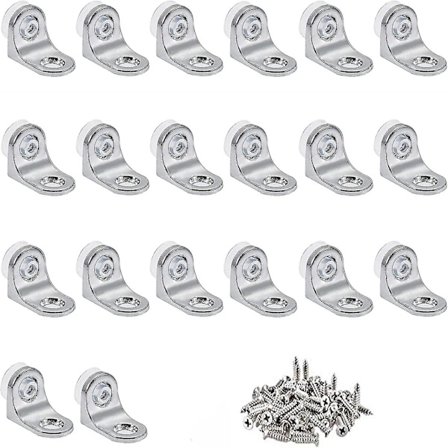 20 stk. glashyldebeslag 25mm L-formet rustfrit stål hjørnebeslag retvinklede hjørnebeslag beslag fastgørelsesglas metalstelstøtte med 40 S