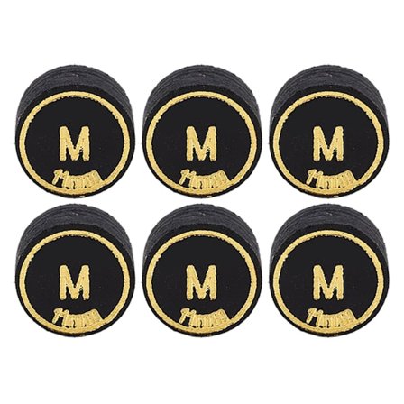 6 st Billiardkötips PU Flerskikts Poolkötips Ersättning för Billiardspel Svart M