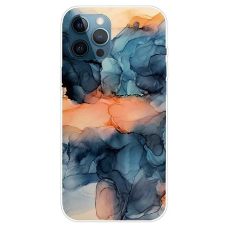 Marmormotiv iPhone 14 Pro Max skal - Orange Mellan De Blå