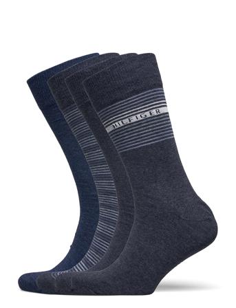 Th Men Sock 4P Tin Giftbox Stripe Patterned Tommy Hilfiger