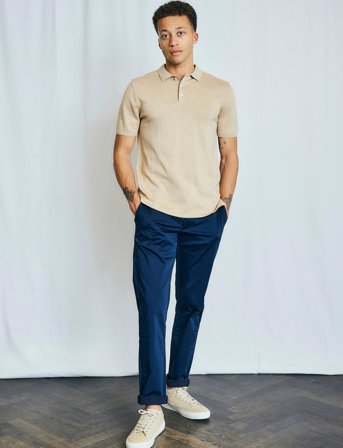 Bruun & Stengade Bs Aaran Regular Fit Polo Shirt - Beige - XXL