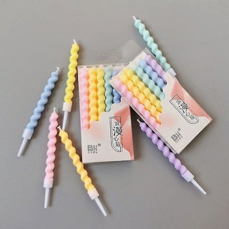 6 stk. Tråd Farge Bursdag Lys Stativ Kake Fest Tilbehør