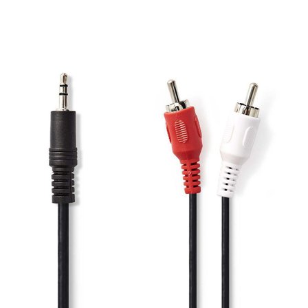 NEDIS Kabel 3,5mm Ha - 2xRCA Ha 3m - Lyreco - Datorprodukter - Kablar och adaptrar - Ljudkablar