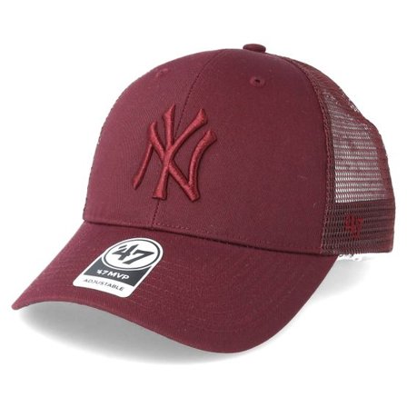 47 Brand - MLB Röd trucker Keps - New York Yankees Branson Dark Maroon Trucker @ Hatstore