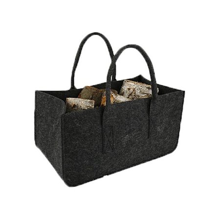 Vedkorg i ull och viskos (mörkgrå 50*25*25cm)