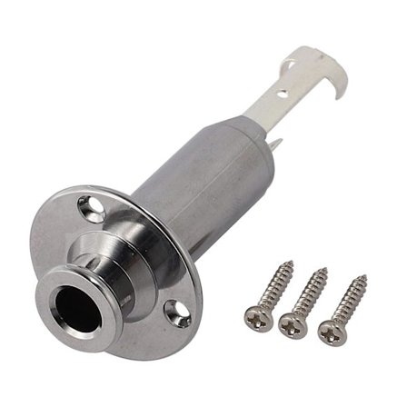 Gitarrbas pickup 6,5 mm ändstift jack utgångs uttag plugg uttag för bas elgitarr silver(Rou