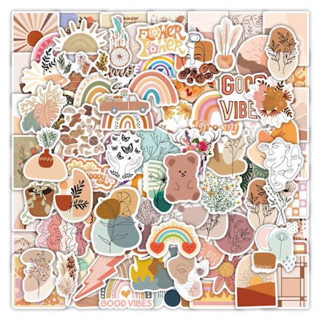 Boho-klistremerker 100 stykker Bohemske klistremerker Estetiske klistremerker Vinyl Graffiti-klistremerker Estetisk