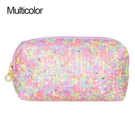 Fashion Glitter Sminkväska med hög kapacitet Dragkedja Handväskor