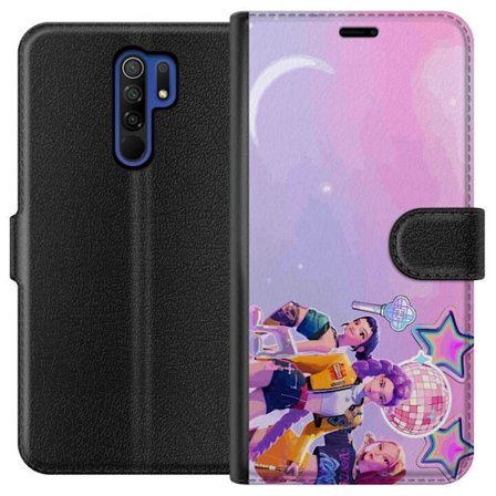Kompatibelt Lommeboketui til Xiaomi Redmi 9 Futuristiske popidoler i neonfarger med discoelementer, stjerner og pastellfarget romhimmel.