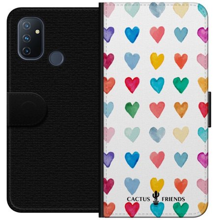 Yhteensopiva Lompakkokotelo OnePlus OnePlus Nord N100 Cactus and Friends - Watercolor Love Grid