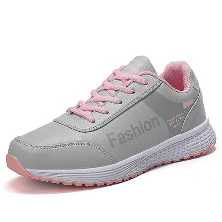 Mode tennisskor, lätta läder sneakers Gray Pink 8