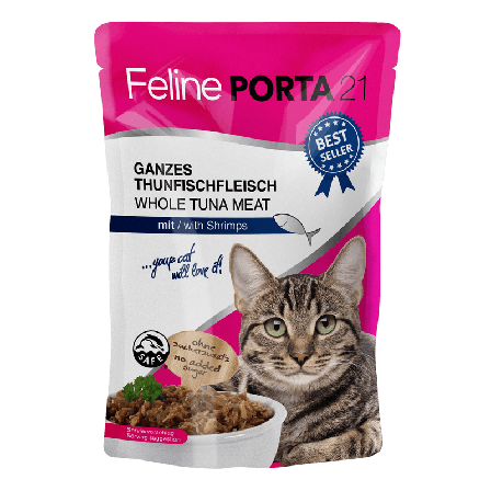 Porta21 - Feline Tunfisk med reker Kattepose 100g - Katt - Kattefôr & kattemat - Våtfôr og våtmat - ZOO.no