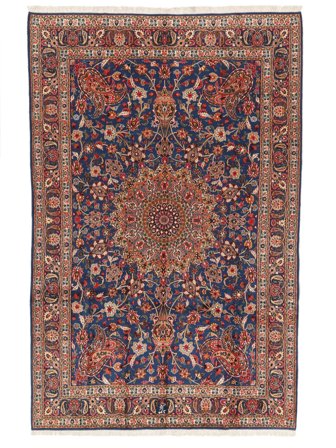 Noué À La Main Moud Sherkat Farsh Tapis 202X309 De Laine Rouge Foncé/Noir